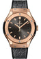 Hublot Classic Fusion Racing Grey King Gold Watch - 33 mm - Gray Dial - Black Rubber and Gray Leather Strap-581.OX.7081.LR