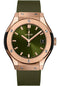 Hublot Classic Fusion King Gold Green Watch - 33 mm - Green Dial - Green Lined Rubber Strap-581.OX.8980.RX