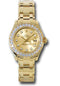 Rolex Yellow Gold Lady-Datejust Pearlmaster 29 Watch - 32 Diamond Bezel - Champagne Diamond Dial - 80298 chd