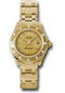Rolex Yellow Gold Lady-Datejust Pearlmaster 29 Watch - 12 Diamond Bezel - Champagne Roman Dial - 80318 chr