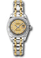 Rolex White Gold Lady-Datejust Pearlmaster 29 Watch - 12 Diamond Bezel - Champagne Mirror Roman Dial - 80319 chrbic