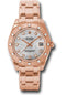 Rolex Pink Gold Datejust Pearlmaster 34 Watch - 12 Diamond Bezel - Mother-Of-Pearl Diamond Dial - 81315 md