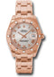 Rolex Pink Gold Datejust Pearlmaster 34 Watch - 12 Diamond Bezel - Mother-Of-Pearl Roman Dial - 81315 mr