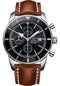 Breitling Superocean Heritage II Chronograph 46 Watch - Steel Case - Volcano Black Dial - Gold Leather Strap - A1331212/BF78/440X/A20D.1