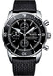 Breitling Superocean Heritage II Chronograph 44 Watch - Steel Case - Black Dial - Black Rubber Aero Classic Strap - A13313121B1S1