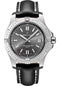 Breitling Colt 41 Automatic Watch - Steel - Tempest Gray Dial - Black Leather Strap - Folding Buckle - A17313101F1X4