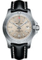 Breitling Chronomat Colt Automatic 41 Watch - Steel Case - Silver Dial - Black Leather Strap - A17313101G1X1