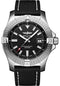 Breitling Avenger Automatic 43 Watch - Stainless Steel - Black Dial - Anthracite Calfskin Leather Strap - Folding Buckle - A17318101B1X2