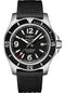 Breitling Superocean Automatic 44 Watch - Stainless Steel - Black Dial - Black Rubber Strap - Folding Buckle - A17367D71B1S2