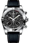 Breitling Chronomat 44 Watch - Steel polished - Carbon Dial - Grey And Black Crocodile Rubber Strap - Folding Buckle - AB011012/BF76/296S/A20D.4