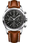 Breitling Transocean Chronograph Watch - Steel - Black Dial - Gold Leather Strap - Tang Buckle - AB015212/BA99/433X/A20BA.1