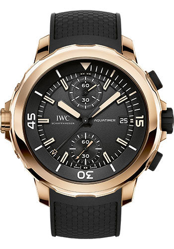 IWC Aquatimer Chronograph Edition Expedition Charles Darwin Watch - 44 mm Bronze Case - Black Dial - Black Rubber Strap - IW379503