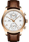 IWC Portugieser Chronograph Classic Watch - 42 mm Red Gold Case - Silver Dial - Brown Alligator Strap - IW390301