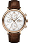 IWC Portofino Chronograph Watch - 42.0 mm 5N Gold Case - Silver Dial - Dark Brown Alligator Strap - IW391025