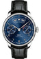 IWC Portugieser Annual Calendar Watch - 44.2 mm Stainless Steel Case - Midnight Blue Dial - Black Alligator Strap - IW503502