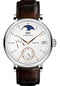 IWC Portofino Hand-Wound Moon Phase Watch - 45.0 mm Stainless Steel Case - Silver Dial - Dark Brown Alligator Strap - IW516401