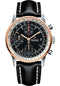 Breitling Navitimer 1 Chronograph 41 Watch - Steel and Red Gold Case - Black Dial - Black Leather Strap - U13324211B1X1