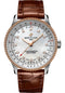 Breitling Navitimer Automatic 35 Watch - Steel and 18K Rose Gold - Mother-Of-Pearl Dial - Brown Alligator Leather Strap - Tang Buckle - U17395211A1P1