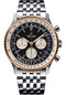 Breitling Navitimer 1 B01 Chronograph 46 Watch - Steel and Red Gold Case - Black Dial - Steel Navitimer Bracelet - UB0127211B1A1