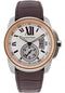 Cartier Calibre de Cartier Watch - 42 mm Steel Case - Pink Gold Bezel - Snailed Dial - Alligator Strap - W7100039