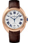 Cartier Cle De Cartier Watch - 40 mm Pink Gold Case - Silver Dial - Brown Alligator Strap - WGCL0004