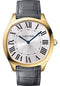 Cartier Drive de Cartier Extra-Flat Watch - 38 mm Yellow Gold Case - Silvered Dial - Gray Alligator Strap - WGNM0011