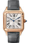 Cartier Santos-Dumont Watch - 43.5 mm Pink Gold Case - Silver Dial - Gray Strap - WGSA0021