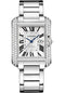 Cartier Tank Anglaise Watch - Medium White Gold Diamond Case - WT100009